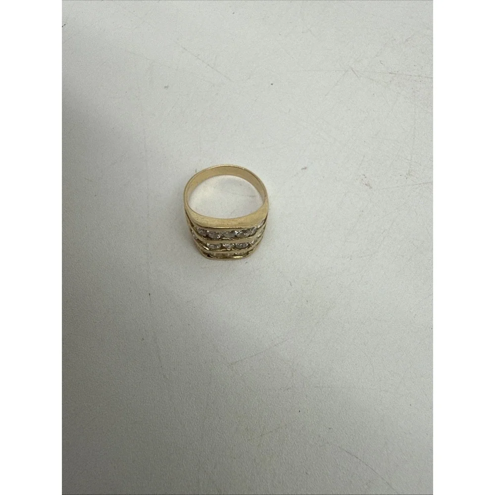 14K Gold Multi Row Channel Diamond Ring